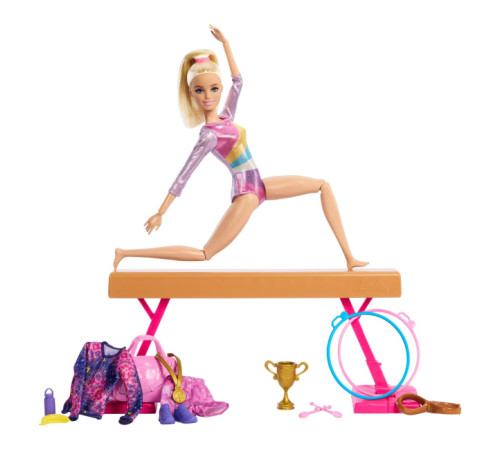 barbie hrg52 set de joc "antrenament de gimnastică"