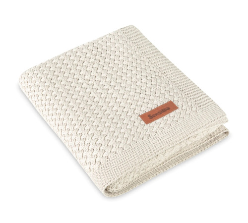  sensillo-43483 pătură tricotată din bambus pentru copii "grido" (80x100 cm) cool beige