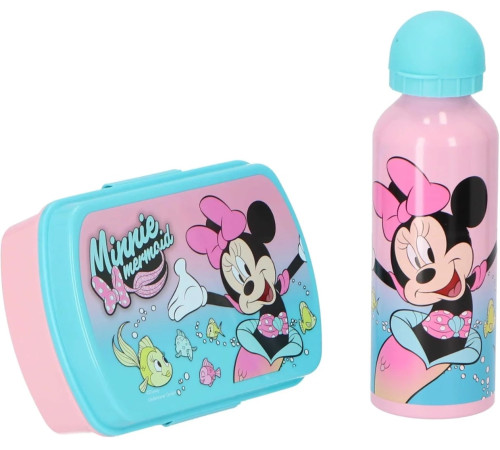 kids licensing mn30011 Ланч-бокс + Алюминиевая бутылка для воды "minnie"