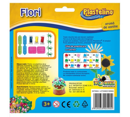 plastelino int5904 set de plastilină "flori"