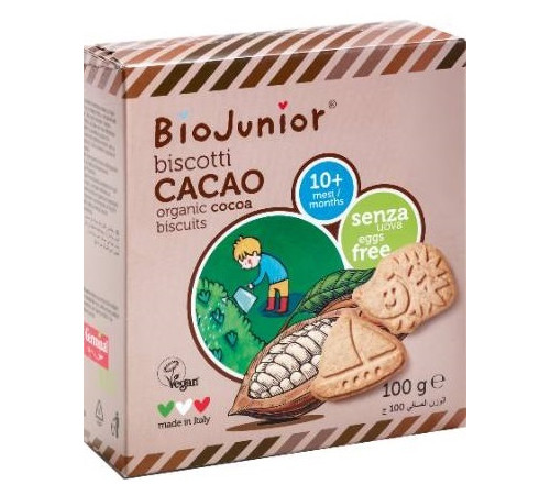 Питание и аксесcуары в Молдове biojunior organic Печенье из спельты и какао (10 м +) 100 гр.