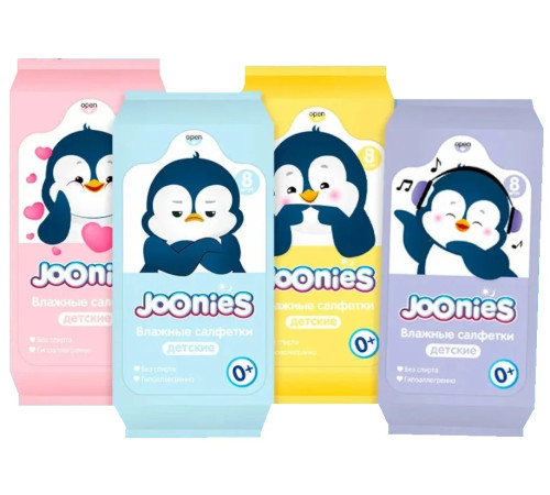  joonies Влажные салфетки Мини (8 шт.) в асс.
