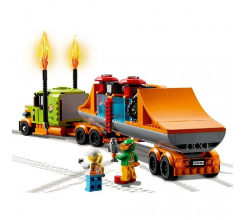 lego city 60294 constructor "camion pentru spectacol de cascadorii" (420 el.)