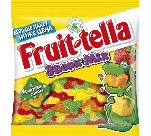  fruittella Жевательный мармелад "Звери Микс " (150 гр.)