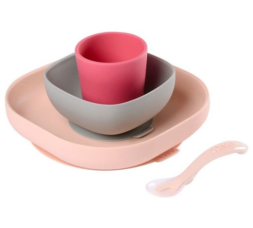  beaba 2874 set de masa din silicon (4 piese) roz