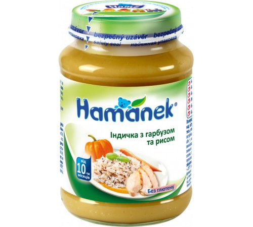 Hame Пюре "Хаманек" Индейка с тыквой и рисом (10 м+) 190 гр. Детское питание в Молдове hame Пюре "Хаманек" Индейка с тыквой и рисом (10 м+) 190 гр.