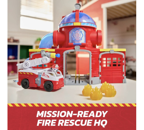 paw patrol 6073760 set de joacă „stația de pompieri a lui marshall. patrula cățelușilor”