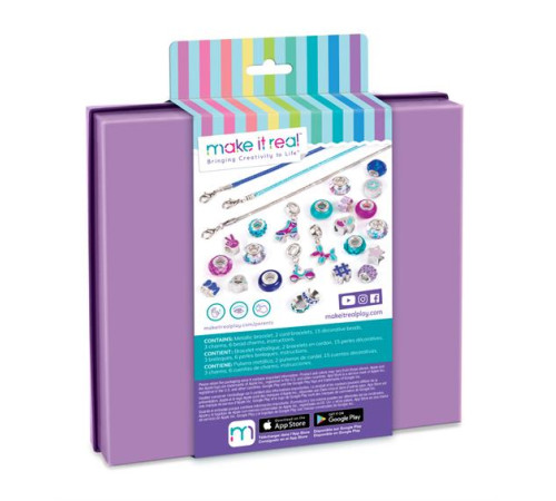make it real 1721m set creativ "halo charms bracelets true blue"