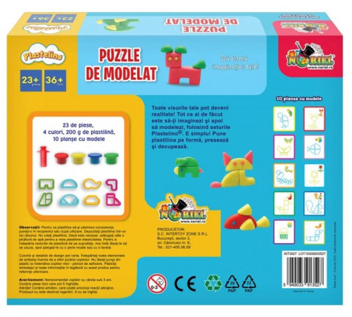 plastelino int3527 set de plastilină "puzzle pentru modelare"