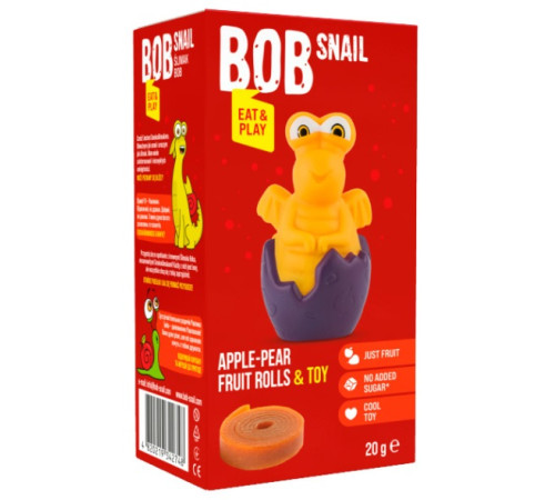 bob snail bomboane naturale "mere-pere" cu o jucărie (20 gr.) in sort.