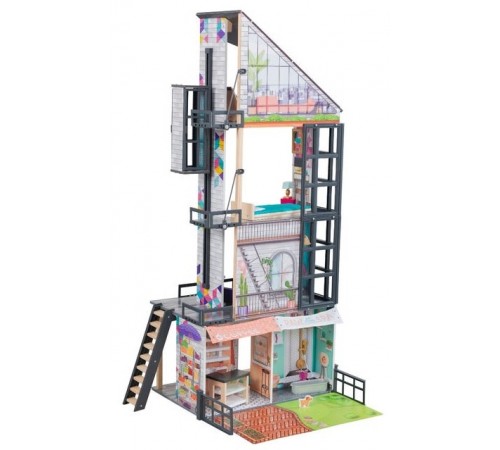  kidkraft 65989 casa pentru păpuși bianca city life dollhouse