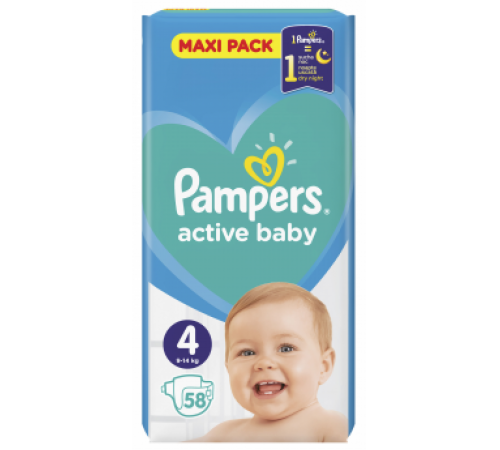 Pampers Active Baby 4 (9-14 кг.) 58 шт. pampers active baby 4 (9-14 кг.) 58 шт.