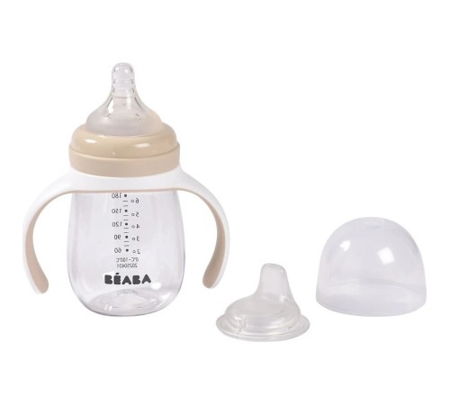  beaba b913631 biberon de invatare 2 in 1 (210 ml.) bej