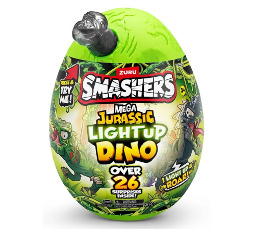  zuru 74108 Фигурка-сюрприз Динозавр "smashers mega jurassic light-up dino s1"