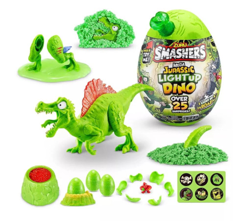 zuru 74108 Фигурка-сюрприз Динозавр "smashers mega jurassic light-up dino s1"