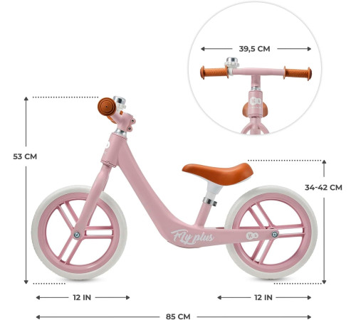 kinderkraft run bike fly plus (roz)