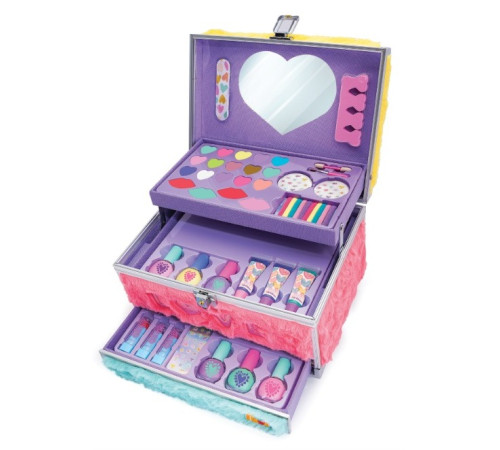 as kids 1081-60006 trusă mare de machiaj și accesorii pentru copii "happihobbi beauty case" (50 piese) 