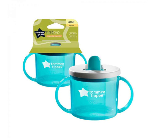 tommee tippee tt0049 Чашка с ручками "basics first cup" cиняя (4 м+) 190 мл. 