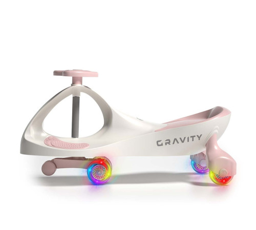 milly mally  59529 Детская машинка-каталка "gravity" с led-колесами (кремовый/розовый)