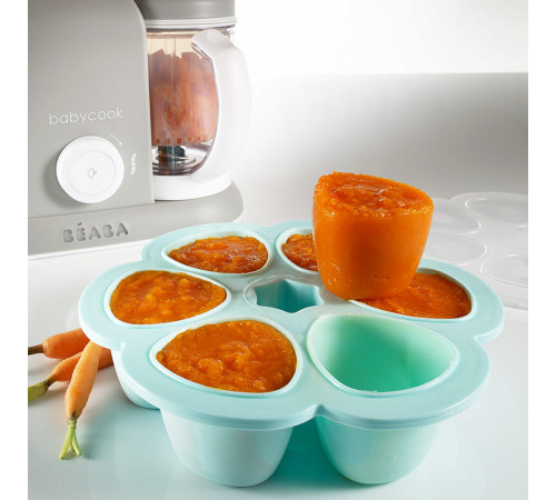 beaba 5076 recipient ermetic silicon "multiportii" (6x150 ml.) albastru