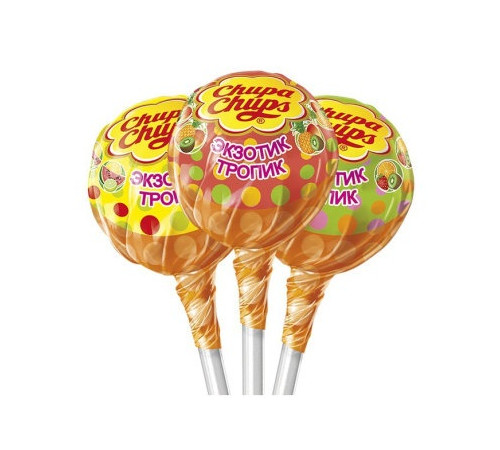Детское питание в Молдове chupa chups Карамель "Экзотик-Тропик" (12 гр.) в асс. 