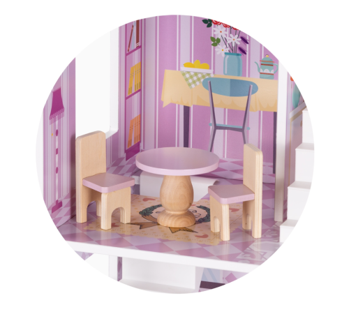 chipolino diwh02407627 Деревянный кукольный домик с 12 аксессуарами