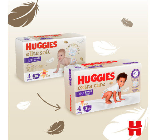 huggies extra care pants chiloței 4 (9-14 kg.) 38 buc.