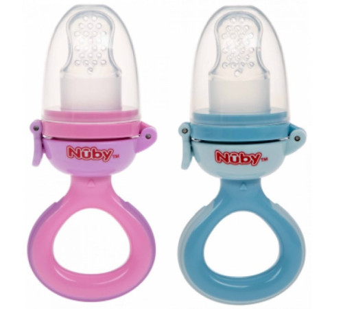 Аксессуары и средства для кормления в Молдове nuby nv05008 Ниблер силиконовый (розовый/голубой)