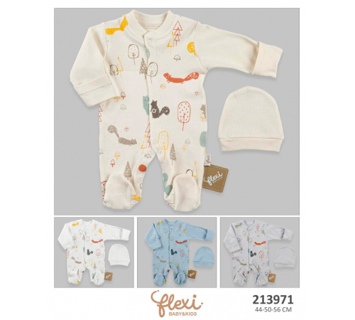Детская одежда в Молдове flexi 213971 Комбинезон для новорожденных (44/50/56 см.) в асс.