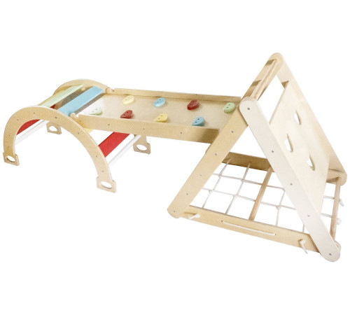 chipolino wtchce02403 Деревянный игровой центр 6 в 1(горка, качели и скалодром)