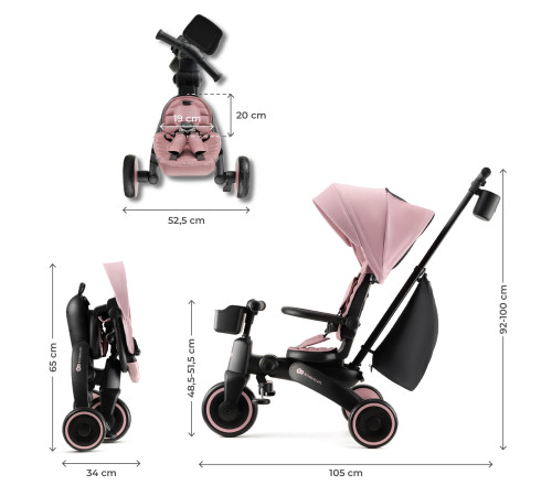 kinderkraft Трицикл складной jazz 2 розовый