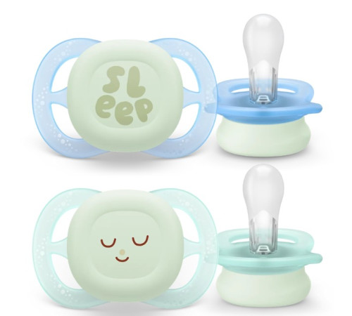  avent scf075/18 suzera din silicon ultra start night (0-2 luni) 2 buc.