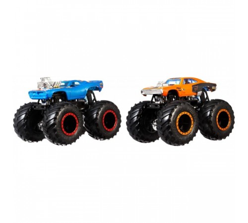 hot wheels fyj64 set de 2 mașini serie "monster trucks" in sort.