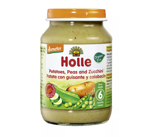  holle bio organic piure de cartofi, mazare si dovlecel ( luni +) 190 g.