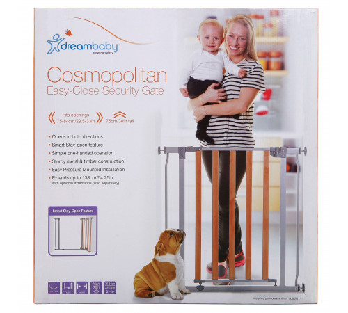 dreambaby g2029bb Ворота безопасности "cosmopolitan" (75-82 см.) серый-дерево