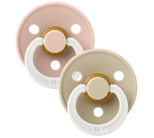  bibs suzeta rotunda din latex color night blush & vanilla (0-6 luni) 2 buc.