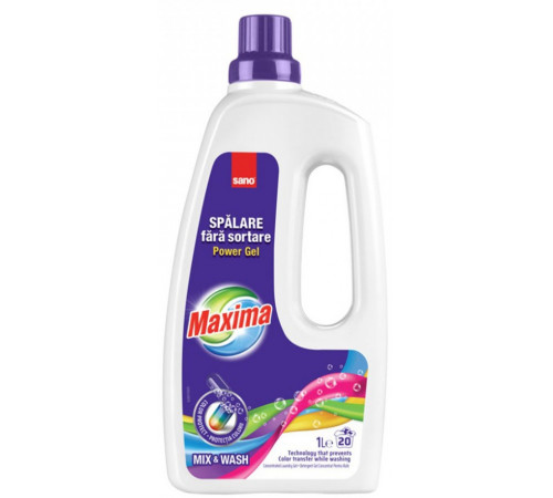 sano maxima Гель для стирки концентрированный "mix and wash" (1л.) 990313