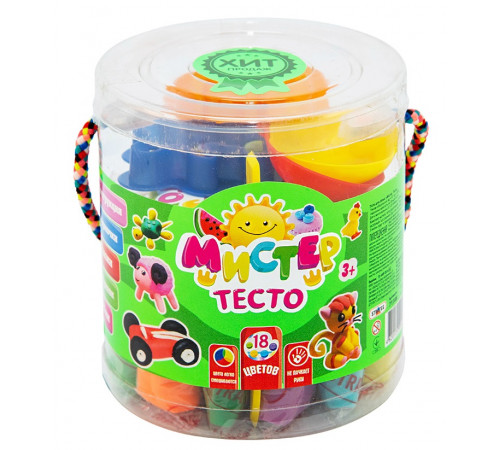  strateg leo 71108 Набор теста для лепки "Мистер тесто" (18 цв.)