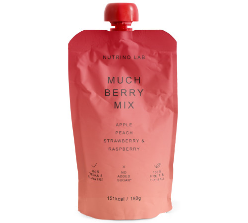  nutrino lab piure "much berry mix" măr-piersici-căpșuni-zmeură (180 gr.)