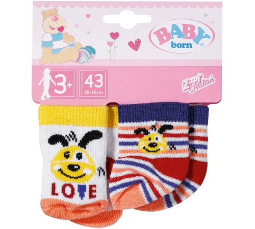 zapf creation 831755 set de ciorapi baby born (2 perechi) în sort.