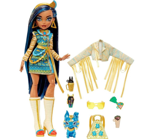 monster high hhk54 Кукла "Клео Де Нил" с питомцем