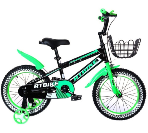  Велосипед "rtbike 16" чёрный\зелёный