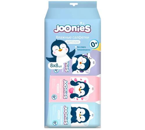  joonies Влажные салфетки Мини (8 х 8 шт.) набор