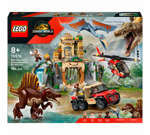  lego jurassic world 76976 constructor &bdquo;misiune aeriană cu spinosaurus și quetzalcoatlus&rdquo; (984 el.)