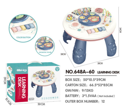 bibiin toys 648a-60 masă de joacă pentru copii (albastru închis)