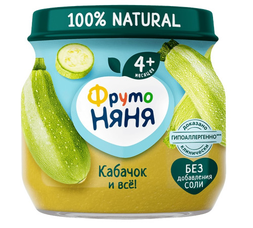 ФрутоНяня piure de dovlecel (4 luni+) 80 gr.