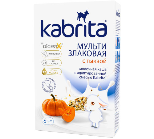 kabrita Каша мультизлаковая на козьем молочке с тыквой (6 м+) 180 гр.