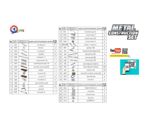 technok 3862 constructor din metal "militar" (334 el)