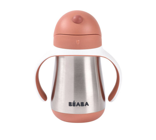 beaba cana inox cu pai "terracotta" 250 ml. (8 m.+) b913587