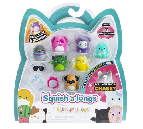 squishmallows sqal0021 set de 8 figurine "squish-a-longs" (2,5 cm.) 